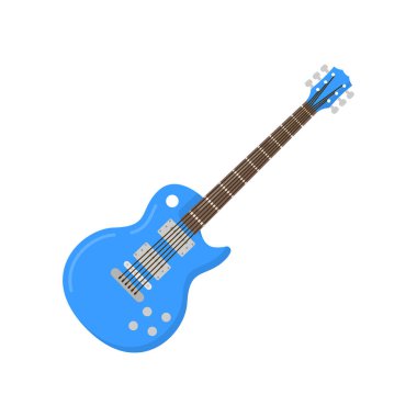 Gitar resimleme simgesi düz tasarım stili tasarımı izole edilmiş beyaz arkaplan.