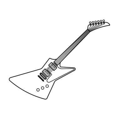 Gitar illüstrasyon simgesi tasarımı izole edilmiş beyaz arkaplan.