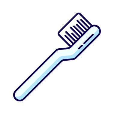 Tıbbi, sağlık ve dişçilikle ilgili tasarımlar için ideal diş fırçasının minimalist bir özet ikonu.
