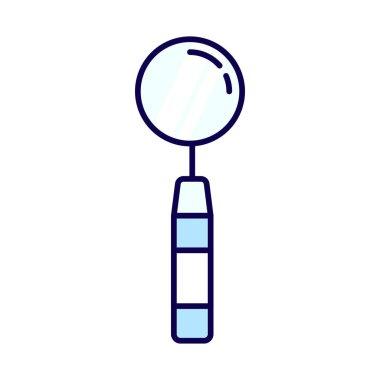 Tıbbi, sağlık ve dişçilikle ilgili tasarımlar için ideal bir diş aynası ikonu..