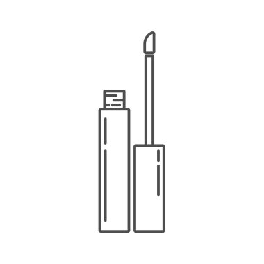 Minimalist makyaj ikonu pembe aksanlı, modern, ince çizgi tarzında. Güzellik, cilt bakımı, spa, sağlık, ürün ambalajlama, sosyal medya ve dijital pazarlama için ideal.