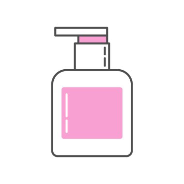 Minimalist makyaj ikonu pembe aksanlı, modern, ince çizgi tarzında. Güzellik, cilt bakımı, spa, sağlık, ürün ambalajlama, sosyal medya ve dijital pazarlama için ideal.