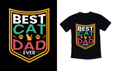 Kedi tipografisi tişört tasarımı, evcil hayvan tişörtü tasarımı
