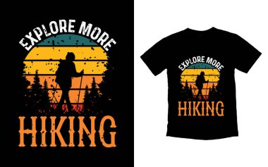 Yürüyüş macera tişörtü tasarım vektörü, eski moda yürüyüş tişörtü tasarım şablonu, tipografi yürüyüş ticari tişört tasarımı, vektör tasarımı, macera ve vahşi tişörtler.