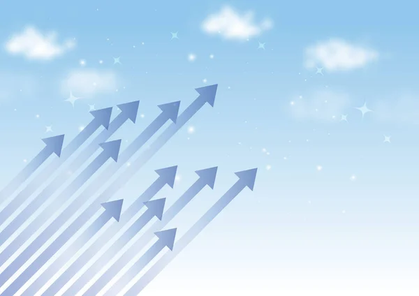 Up arrow and sky background