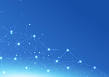 bağlı mavi dijital ağ arkaplanı