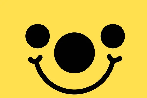 Ícone Sorriso Ilustração Design Fundo Amarelo — Fotografia de Stock