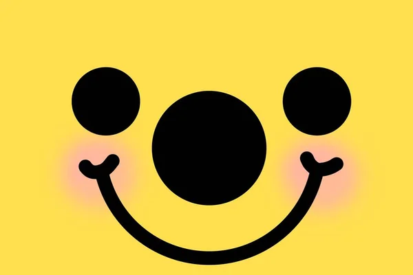 Icono Sonrisa Diseño Ilustración Fondo Amarillo — Foto de Stock