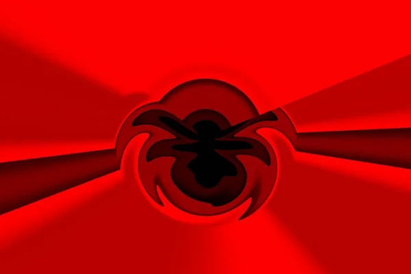 Spinne Auf Rotem Hintergrund Darstellung Schwarzgras Halloween — Stockfoto