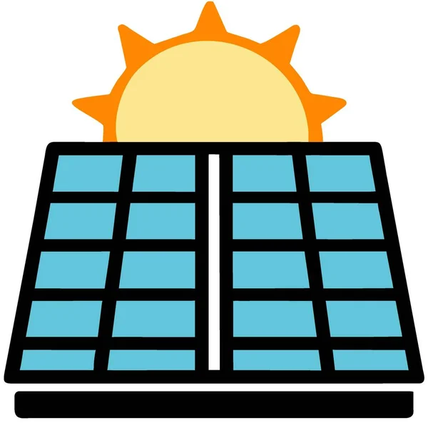 Pôr Sol Painel Solar Fotovoltaico Fonte Eletricidade Alternativa Conceito Recursos — Fotografia de Stock