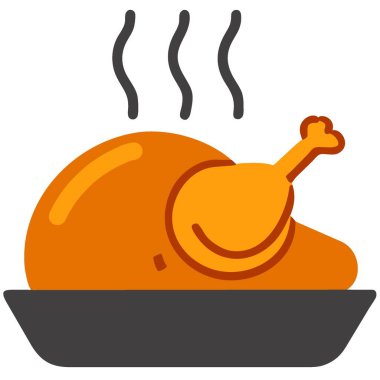 Şükran Günü. Ağ pankartları, tebrik kartları ya da geleneksel bayram yemekleri olan çıkartmalar: Kızarmış hindi. düz biçim