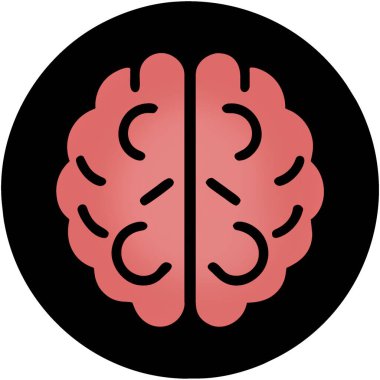 Beyin düz simgesi, illüstrasyon, şeffaflık içerir