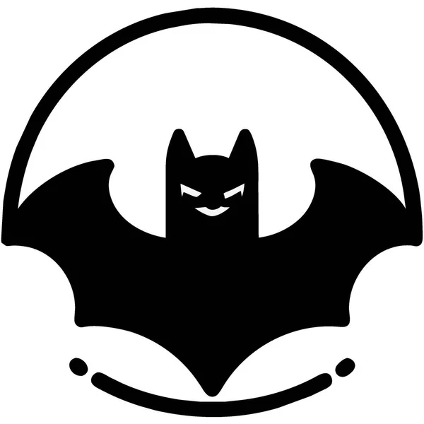 Halloween Black Bat Icon Isolated White Background Happy Halloween — Stock Photo, Image