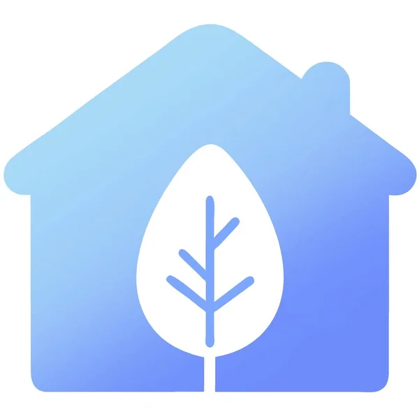 Eko-House düz ikonu. Eko ev gradyan stili tasarımı, sonbahar 