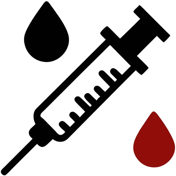 Syringe Drop Blood Icon Isolated White Background Illustration — Stock Photo, Image