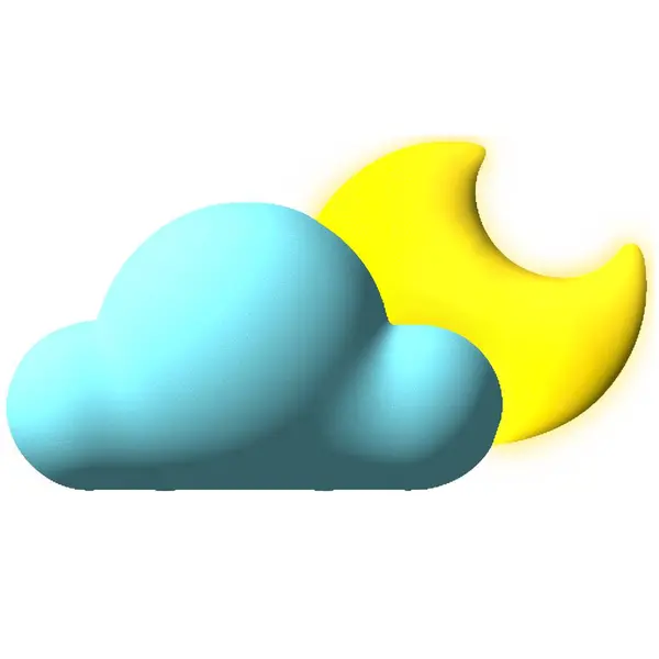 Una Encantadora Ilustración Una Serena Nube Azul Adornada Por Una — Foto de Stock
