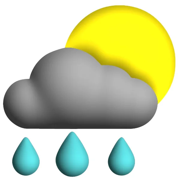 Wysokiej Jakości Ikony Prognoz Pogody Zawierające Realistyczne Krople Deszczu Idealny — Zdjęcie stockowe