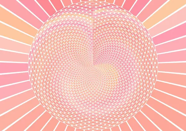 Pembe, turuncu ve sarı renkli eşmerkezli çemberlerle soyut arkaplan