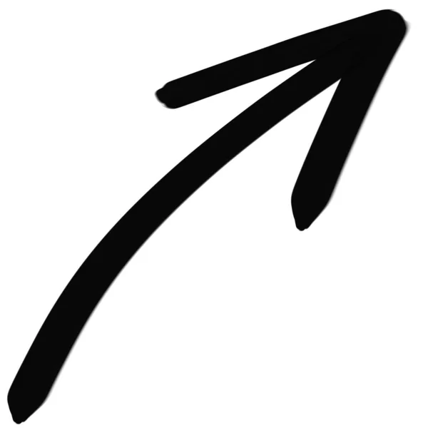 Web sitesi tasarımı, logosu, uygulaması ve çalışması için Kara Ok simgesi. Kara ok yön sembolünü gösteriyordu. Eğri ok işareti. 3B biçim.