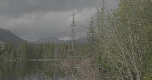 Tatra Dağları Ndaki Göl Strbskie Pleso Sisli Dağlarda Filmler Dingin — Stok video