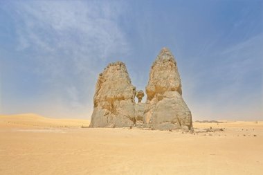            Cezayir Çölü Sahra Çölü 'nde ağlayan ineği tasvir eden kaya oyması.                    