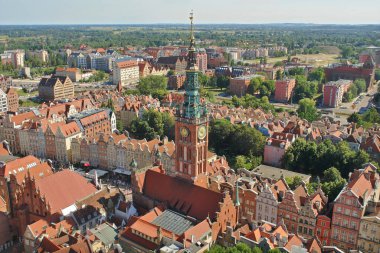 Aziz Mary Bazilikası 'nın kulesinden Gdask Panoraması