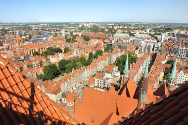 Aziz Mary Bazilikası 'nın kulesinden Gdask Panoraması