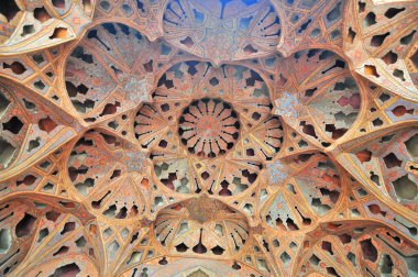 Ali Qapu Sarayı 'ndaki Music Hall ve İran' ın İsfahan şehrindeki