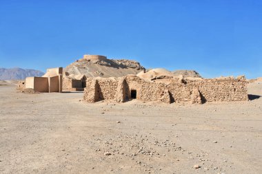 A Tower of Silence built by Zoroastrians for excarnation in Yazd, Iran clipart