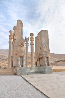 Gateway to all Nations; the entrance into the ancient city of Persepolis, Iran clipart