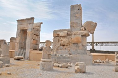  İran 'daki Persepolis harabelerinin manzarası