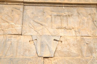 Persepolis, İran 'daki Achaemenid krallarına saygılarını sunan İran İmparatorluğu' ndan gelen heyetleri tasvir eden kabartmalar.