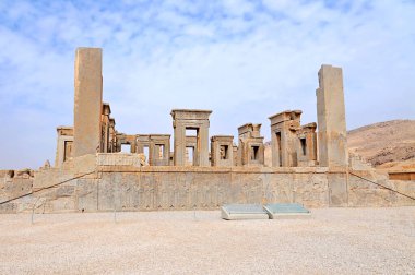  İran 'daki Persepolis harabelerinin manzarası