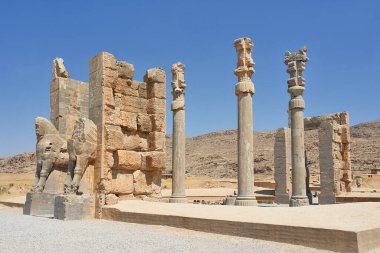 Gateway to all Nations; the entrance into the ancient city of Persepolis, Iran clipart