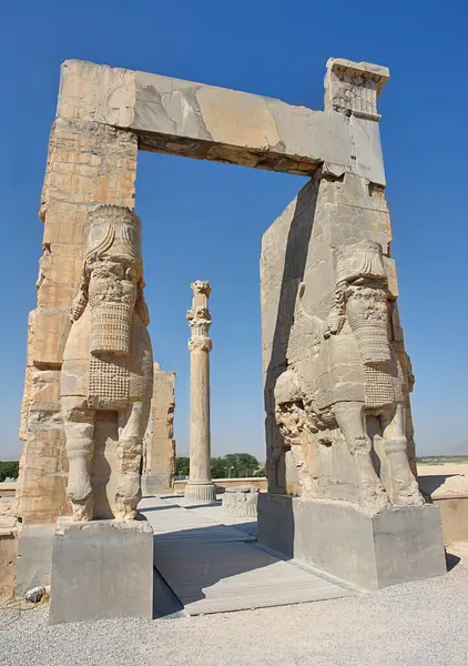 stock image Gateway to all Nations; the entrance into the ancient city of Persepolis, Iran
