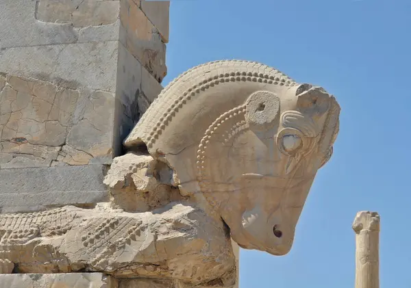 stock image Persian columns or Persepolitan developed in the Achaemenid architecture of ancient Persia, Iran