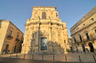 Lecce 'nin tarihi merkezinde Santa Chiara Kilisesi..