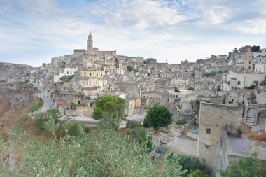   İtalya 'nın Matera şehrinin Panoraması                             