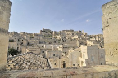   İtalya 'nın Matera şehrinin Panoraması                             