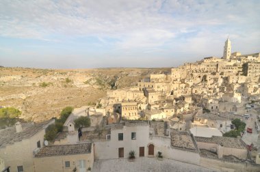   İtalya 'nın Matera şehrinin Panoraması                             