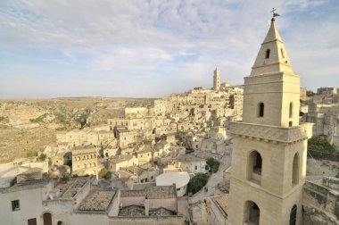   İtalya 'nın Matera şehrinin Panoraması                             