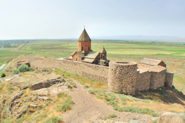 Ermenistan 'ın Ermenistan Ovası' ndaki Ermeni Manastırı Khor Virap