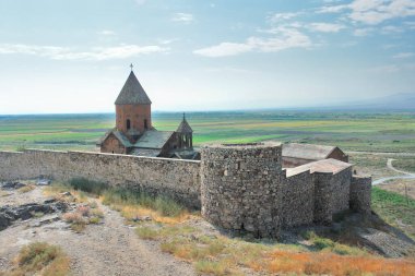 Ermenistan 'ın Ermenistan Ovası' ndaki Ermeni Manastırı Khor Virap