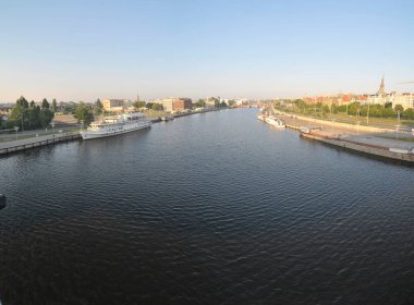 Odra Nehri ile Szczecin şehrinin panoraması
