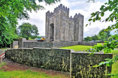 Bunratty Şatosu - İrlanda 'nın Clare ilçesinde büyük bir 15. yüzyıl kulesi.