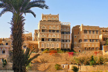   Yemen 'deki eski Sana' a şehrinin manzarası                             