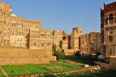   Yemen 'deki eski Sana' a şehrinin manzarası                             