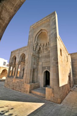 Azerbaycan 'ın başkenti Panorama Shirvanshahs Sarayı' ndan görüldü.                               
