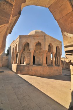 Azerbaycan 'ın başkenti Panorama Shirvanshahs Sarayı' ndan görüldü.                               
