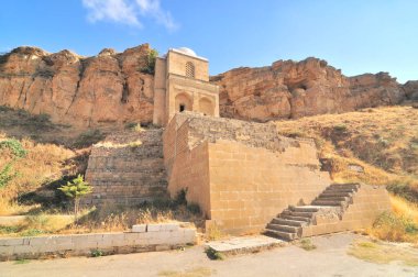   The Diri Baba Mausoleum  - of Sheikh Diri Baba, located in Qobustan  of Gobustan Rayon of Azerbaijan                              clipart